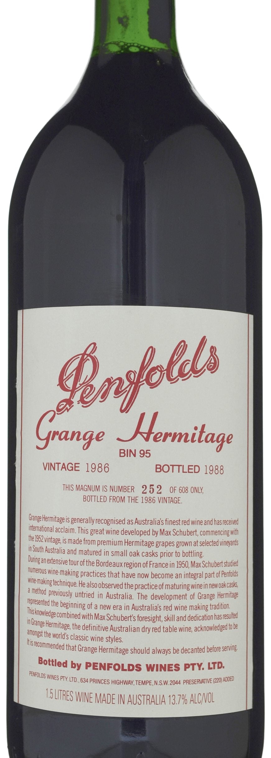 Penfolds Grange Shiraz 1986