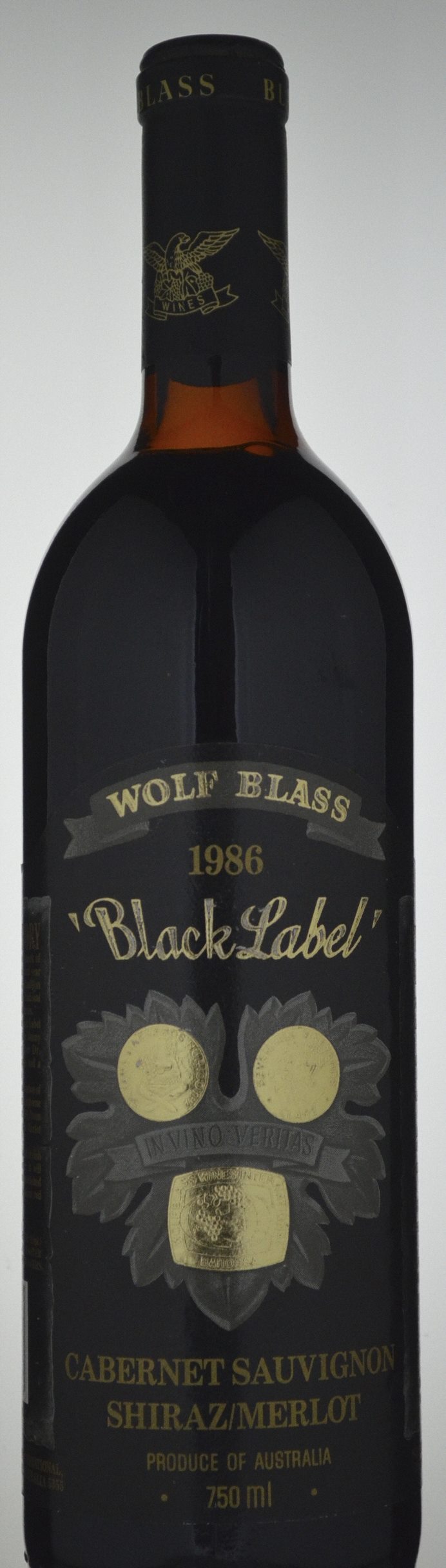 Wolf Blass Black Label Cabernet Shiraz Merlot 1986