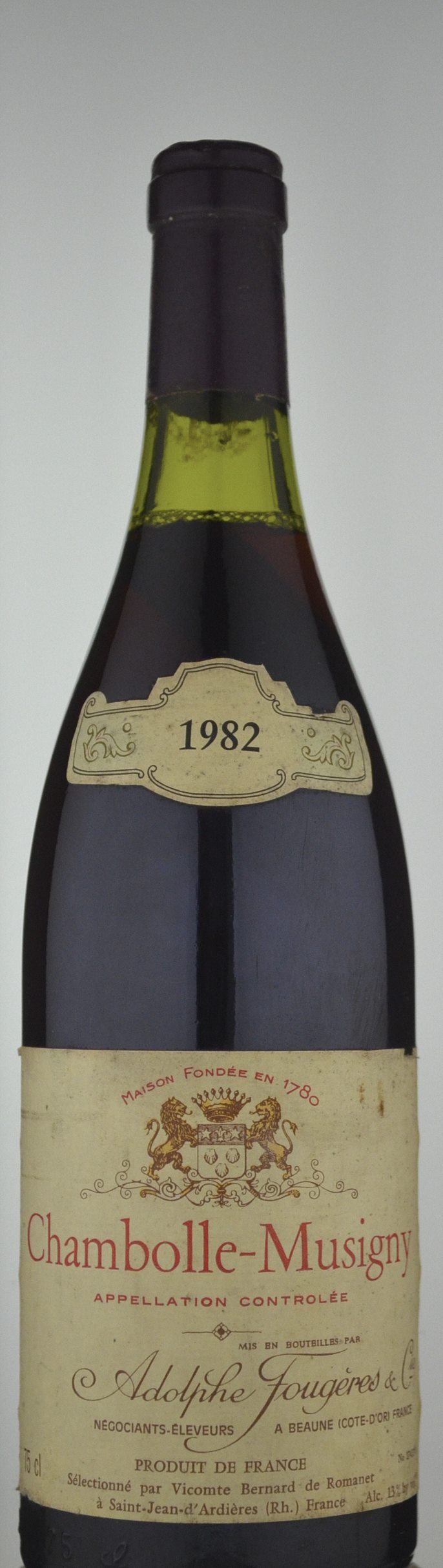 Adolphe Fougeres & Cie Chambolle-Musigny Burgundy 1982