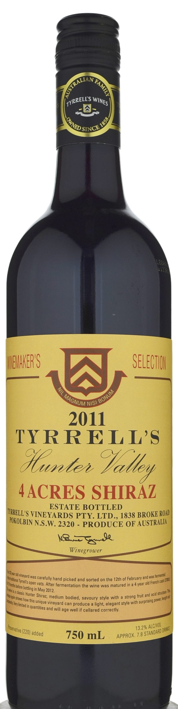 Tyrrell's Wines 4 Acres Shiraz 2011