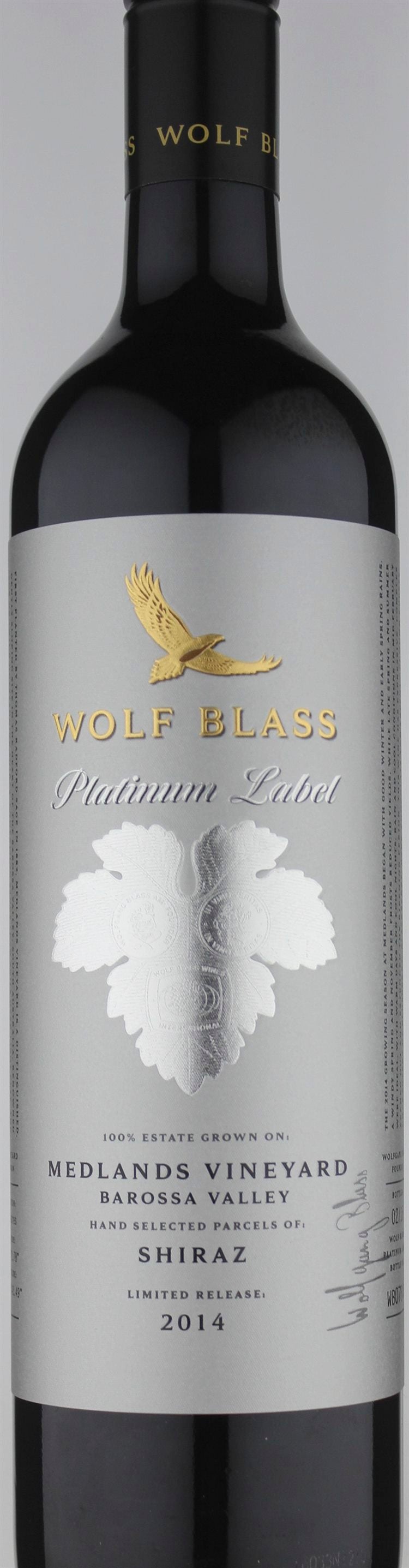 Wolf Blass Platinum Label Medlands Vineyard Shiraz 2014