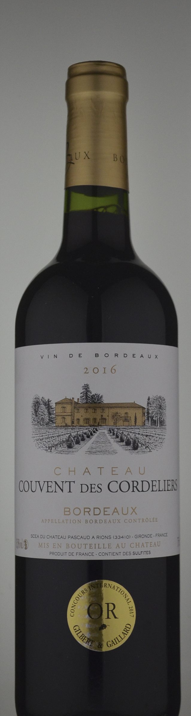 Chateau Couvent des Cordeliers Bordeaux Blend Red 2016